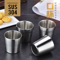 Food Grade 304 stainless steel cup double insulation Cup Anti-hot anti-drop Korean beer cup restaurant household water Cup