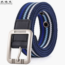 Canvas belt men and women knitting needle buckle belt Korean trend tooling jeans Joker decorative cloth belt