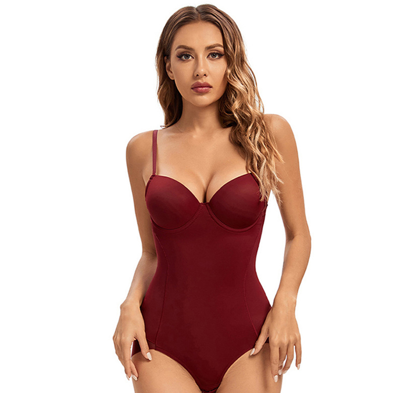 European and American Cross-Border One-Piece Shapewear with Built-In Bra, Tummy Control, Body Shaping Underwear, Red Color for Good Luck in the Year of the Dragon