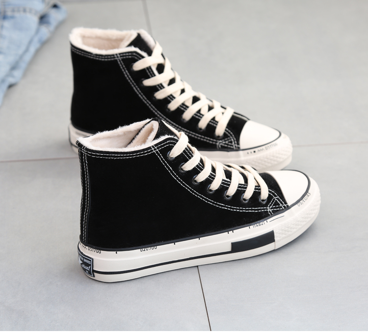 Giày cotton nữ mùa thu 2018 nổi tiếng mới cộng với giày vải nhung cao cấp dành cho nữ tăng thêm đôi giày cotton dày ấm áp giày nữ thể thao