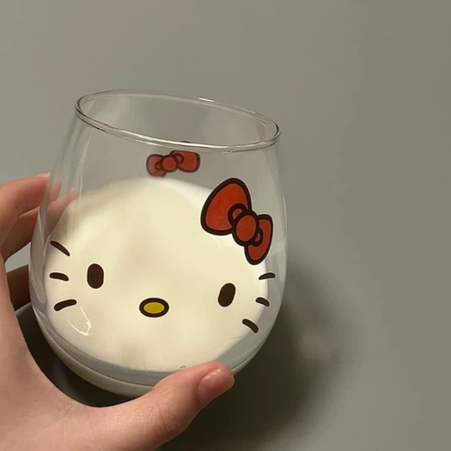 Hello Kitty, стеклянный высококачественный прозрачный вместительный и большой милый стакан