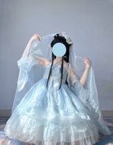 Spot (Deep Sea Fish Ji) original gradient Lolita lolita pearl silk yarn princess super fairy dress