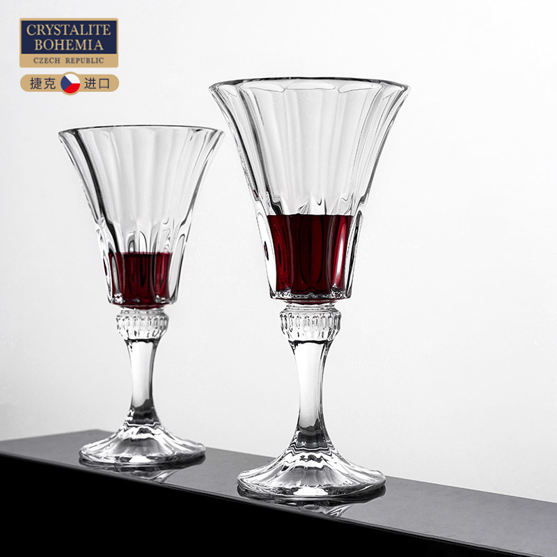 Czech Imported Crystal Glass Champagne Cup Red Wine Glass White Grape Wine Glass High Footed Glass Red Wine Bar for Home