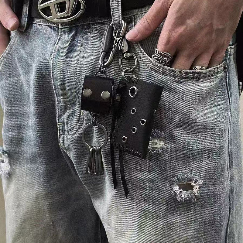 Cgyyds Leather Lighter Case Brand Limited Edition Keychain Pendant Clean Fit Vibe Matching Accessory