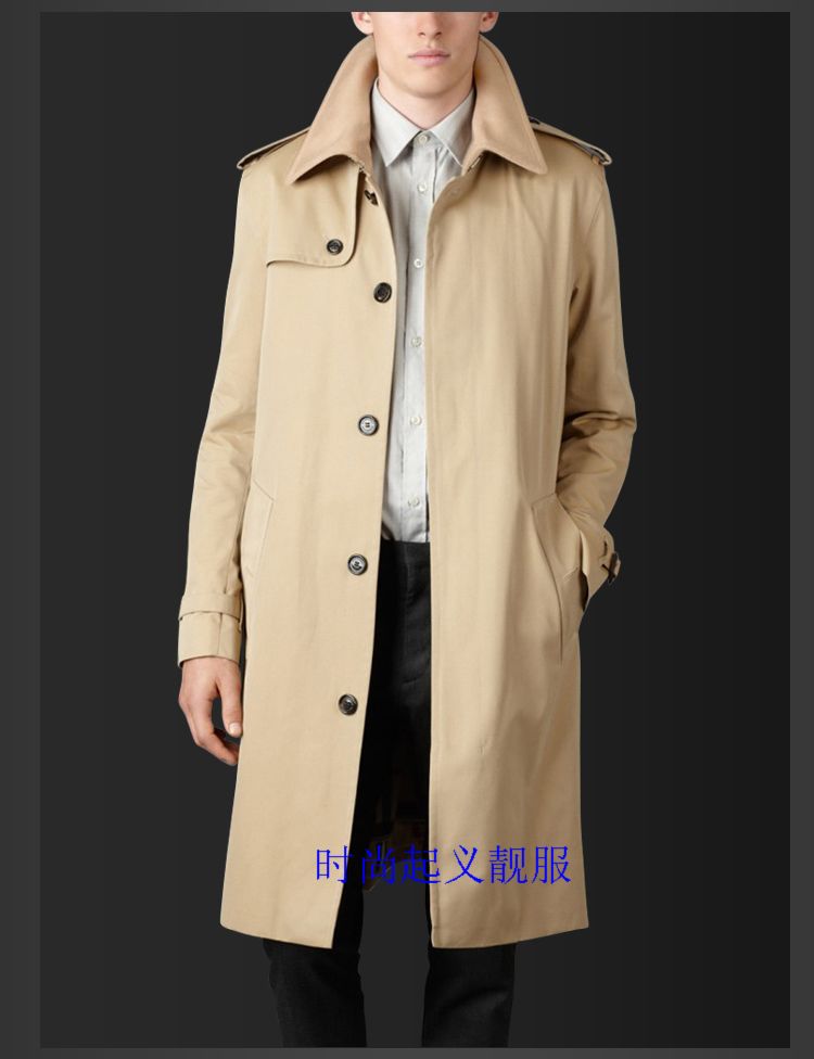 2017 kinh doanh mới giản dị đơn ngực Slim nam áo gió dài coat gió Anh áo gió đi mưa