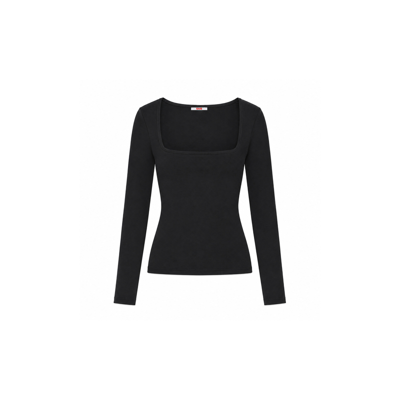 Sais Square Neck Slim Fit Long Sleeve Base Layer Knitted Basic T-Shirt Butterskin ™