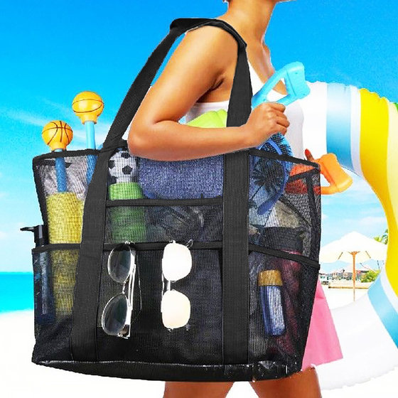 비치 가방 보관 가방 수영 대용량 메쉬 가방 야외 수영 여행 피트니스 스포츠 휴대용 워시 가방