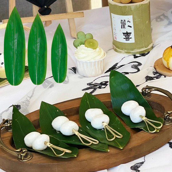 Bamboo Leaf Pastry Plating, Chinese Leaf Tea Break, Bamboo Props, Dessert Tea Snacks, Decoration, Bamboo Leaf Plating