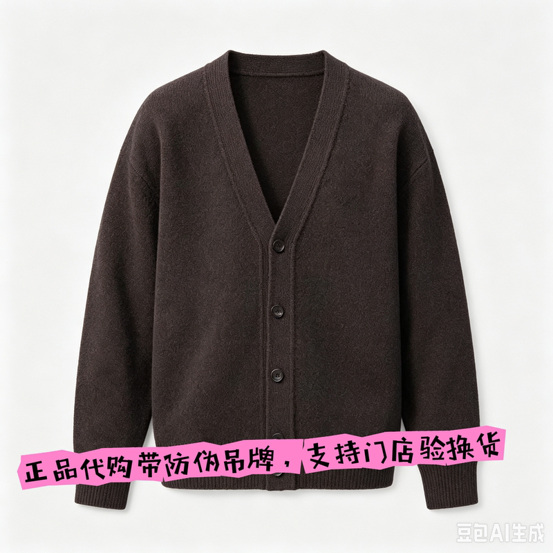Soft Merino Wool V-Neck Knit Cardigan 488760 Long-Sleeve Uniqlo Men's and Women's Collaboration Sweater Jacket