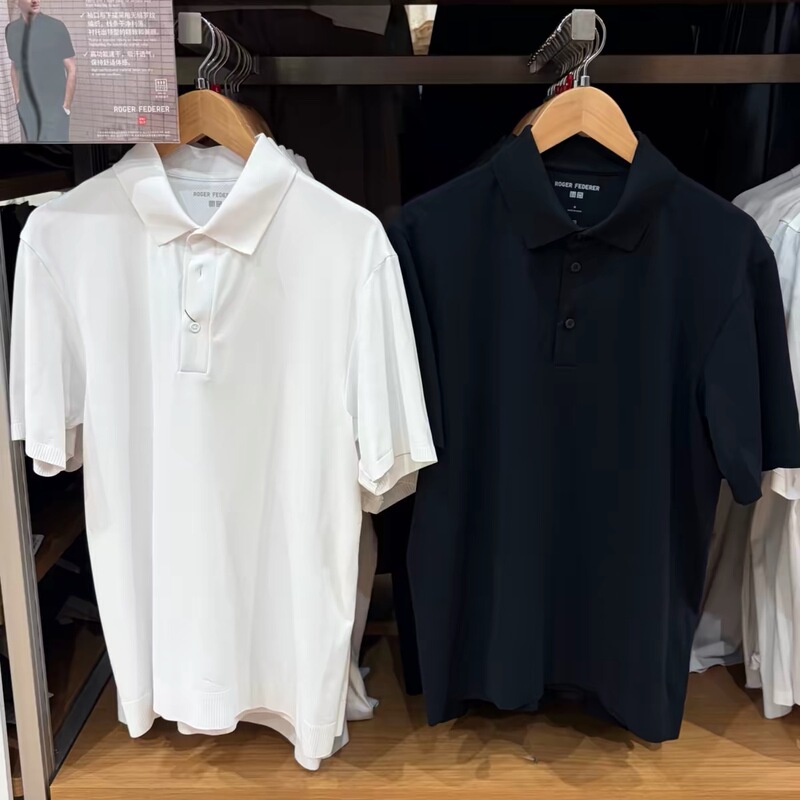Uniqlo 485782 Men's and Women's Dry-Ex Quick-Drying Polo Shirt Roger Federer Collaboration Series Short-Sleeved Uniqlo 485782 Men's and Women's Dry-Ex Quick-Drying Polo Shirt Roger Federer Collaboration Series Short-Sleeved