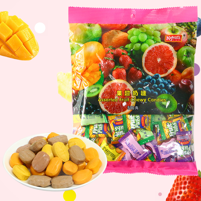 Fruit super toffee 500g bag comprehensive taste milk fruit candy baby full moon wedding candy zero food leisure