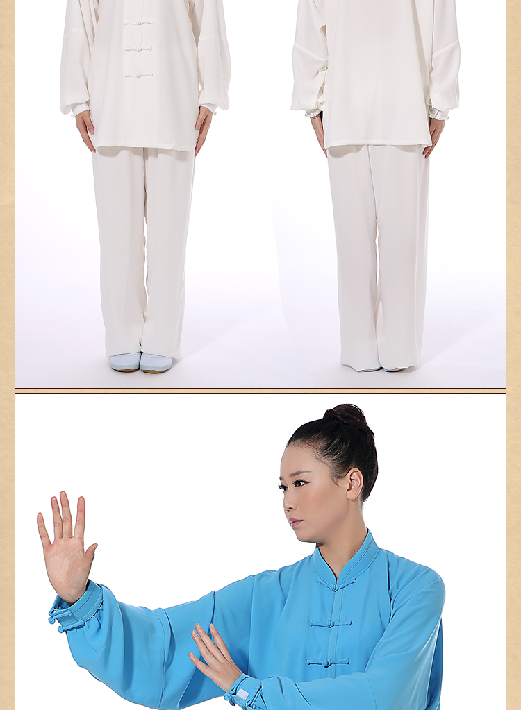 Wujitang hot new mùa xuân và mùa hè sợi gai dầu mới dài tay Tai Chi quần áo tập thể dục quần áo 8 lựa chọn màu sắc đàn hồi thở treo lên