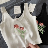 Летняя приталенная сексуальная базовая майка топ для школьников, в корейском стиле, французский стиль, для маленькой груди