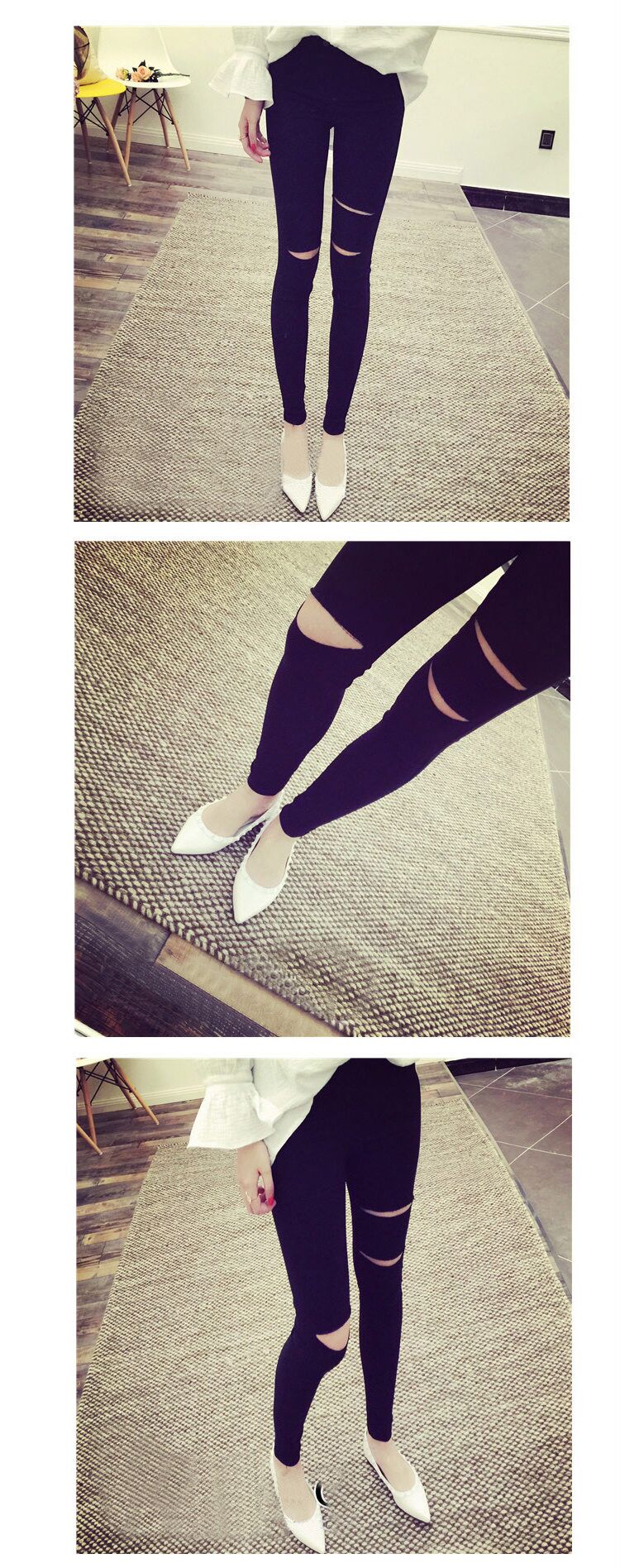 Quần legging thun nữ mặc quần co giãn màu đen eo cao cỡ lớn chân nhỏ bút chì cỡ nhỏ mùa xuân đoạn chín quần - Khởi động cắt shop quần áo nữ gần đây