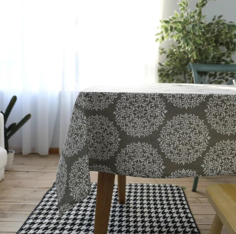 Foreign trade special price table cloth cloth art foreign trade retro grey cotton linen table cloth long Amazon round table cloth square tea table cloth