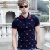 Nơi để biến mùa hè 2017 cho nam mới Áo sơ mi polo phổ biến cho nam thêu áo sơ mi mỏng nhẹ thường xuyên áo phông kẻ ngang nam Polo