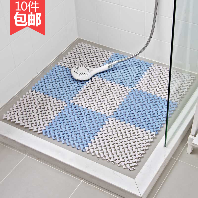 Plastic bathroom non-slip mat Household bath water cutout splicing non-slip mat Large powder room shower mat