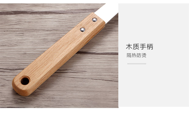 Bếp thép không gỉ thìa tay cầm bằng gỗ nấu ăn xẻng xẻng muỗng colander bếp dụng cụ nấu ăn tay cầm dài muỗng xẻng kệ để gia vị inox