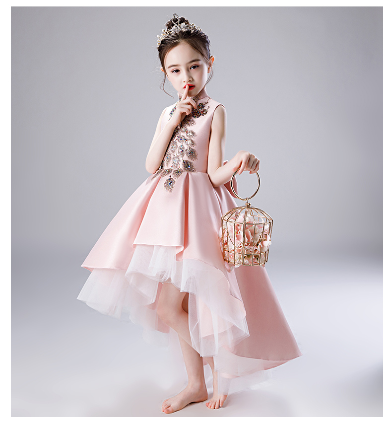 Trẻ em ăn mặc công chúa váy hoa cô gái fluffy nhỏ chủ trang phục buổi tối cô gái trang phục piano cô gái cô gái catwalk - Váy trẻ em trang phục biểu diễn cho bé