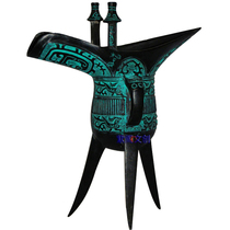 Ancient imperial wine glass father Xin Jue office living room Feng Shui art craft collection home decoration bronze ornaments