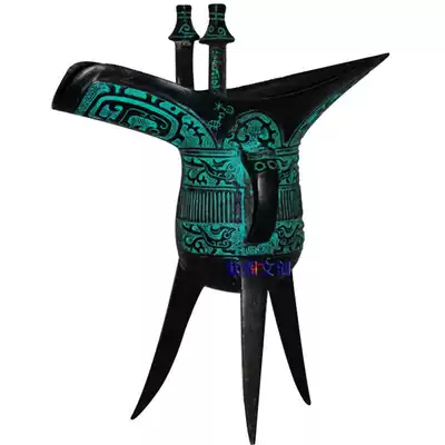 Ancient imperial wine glass Father Xinjue office living room Feng Shui art craft collector's residence Decorative bronze ornaments