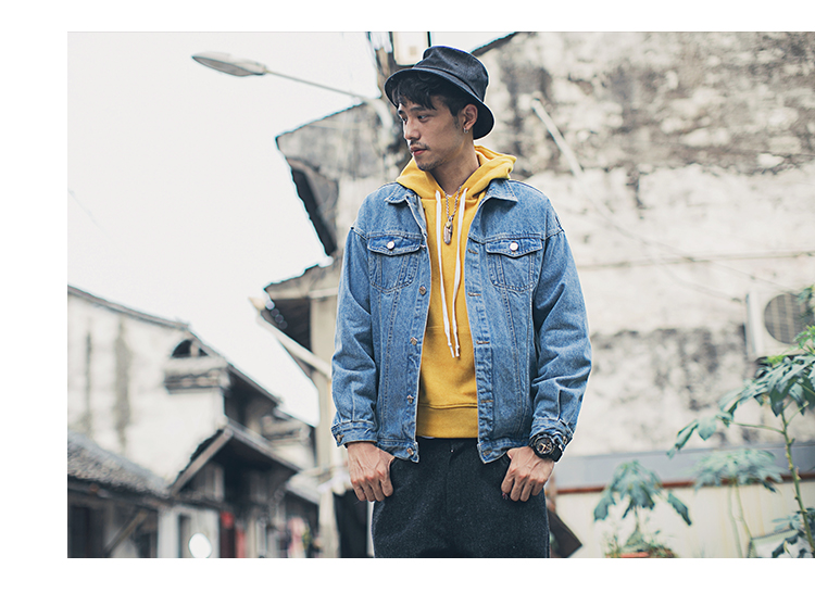 Mùa xuân và mùa thu mới mỏng nam lỏng áo khoác denim nam Áo khoác giản dị Hàn Quốc quần áo thanh niên sinh viên - Cao bồi shop quần jean nam