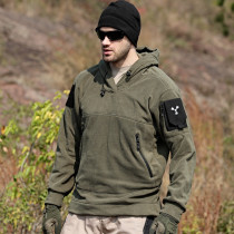 Outdoor Sports Tactical Grip Suede Jersey Long Sleeve Men Warm and hat autumn winter loose Jun Shake Grain Suede Jacket