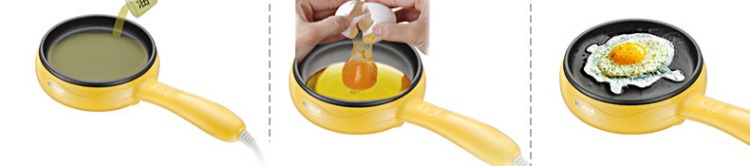 nồi lẩu mini đa năng Trứng Omelette hấp trứng hộ gia đình Mini Plug Fry Egg Artifact Máy ăn sáng Tự động tắt nguồn Chảo chiên ly nấu mì