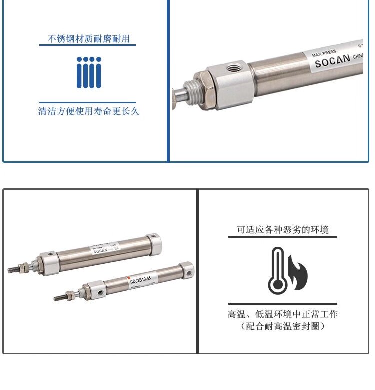Цилиндр Из нержавеющей стали мини-цилиндр регулируемый ход рв10/cdj2b10-10/15/20/30/40/50-б PB10/CDJ2B10-10/15/20/30/40/50-B