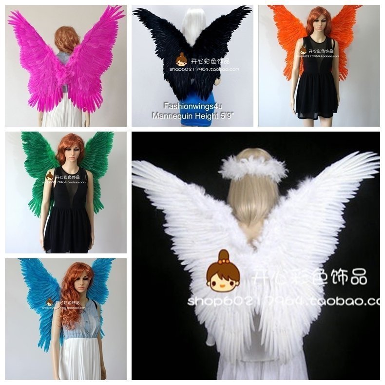 Large white angel feather wings photo wedding photography Car show car model underwear catwalk performance props