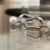 INNOSENSE irregular pearl stud earrings colorful zircon diamond pendants asymmetric oval earrings earrings