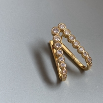 INNOSENSE bubble RHINESTONE U-shaped brass package 18K gold stud earrings 2020 new trendy face thin earrings