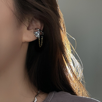 INNOSENSE advanced sense chain ear clip cold light luxury rhinestone ear clip niche personality without ear hole ear ornaments