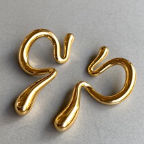 INNOSENSE knotted ear clip original niche design ear hanging without ear hole comfortable ear clip bag gold earrings