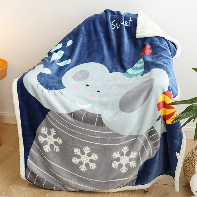 High-quality warm lamb velvet children's blanket thickened Falai velvet tide cute knee blanket office lunch break blanket baby blanket