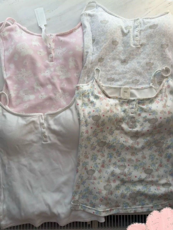 Cute Dopamine High-End Twoidesign Camisole Lab Comfortable One-Piece Family Cream Vest Korean Style Niche