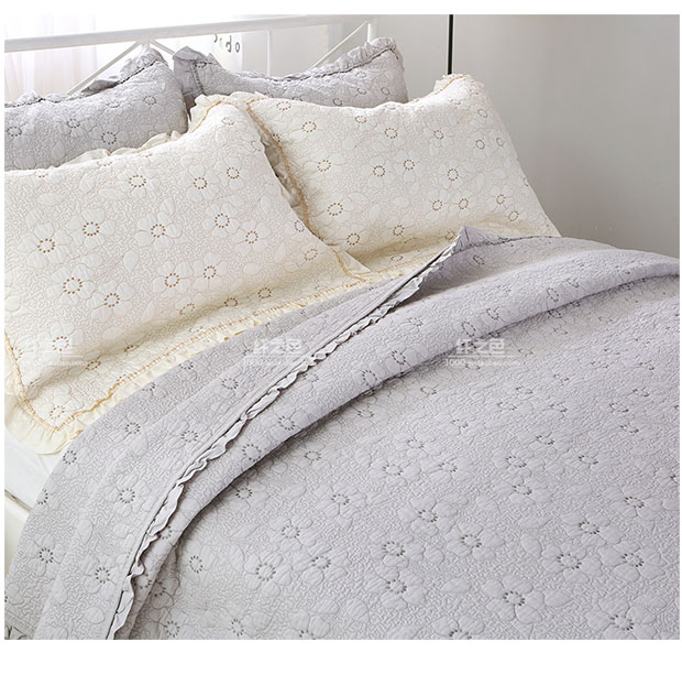 Rắn màu xám bông twill giường bông bao gồm đơn hoặc kép flounced mùa hè điều hòa không khí là mền mỏng Khăn rửa - Trải giường drap giường hàn quốc
