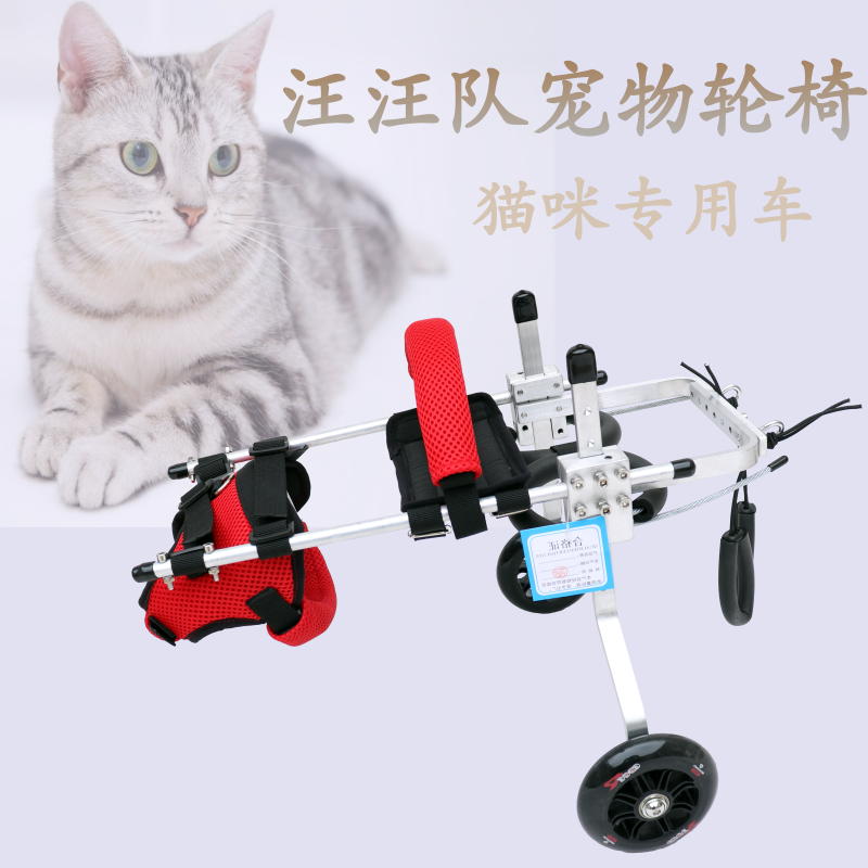 Pet wheelchair cat hindlimb paralyzed adult scooter Teddy Shih Tzu dog hind leg disability rehabilitation bracket cat wheelchair