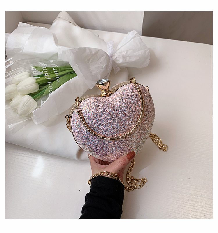 Cute Sequined Heart-shaped Handbag Wholesale Nihaojewelry display picture 16