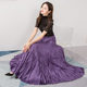 This year's popular new style purple skirt female 2021 spring and autumn Miyake fold drape skirt elegant long skirt with big hem