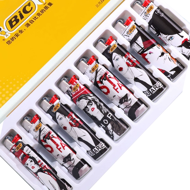 Pháp bic bic thương hiệu 8 món quà đóng hộp đá mài dùng một lần sáng tạo cá tính đá lửa ròng rọc nhẹ hơn - Bật lửa