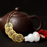 Hongtu удачи, все медные пять императоров и шесть императоров, медная подвеска в виде монеты, белая тыква с сокровищами, украшение для дома, подвеска-сумка