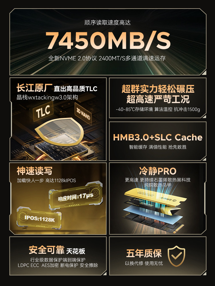 Orrick O7000 M2 Solid State Drive 2T4T1T Desktop Computer 512g Notebook Ssd Solid State Drive Ps5