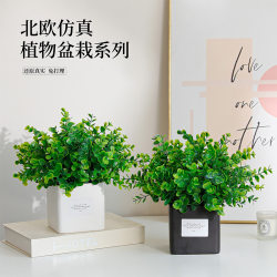 Scandinavian ins Simulated Plant Potted Living Room Indoor Eucalyptus Simulated Fake Flower Bonsai Decoration Fake Green Plant Decoration