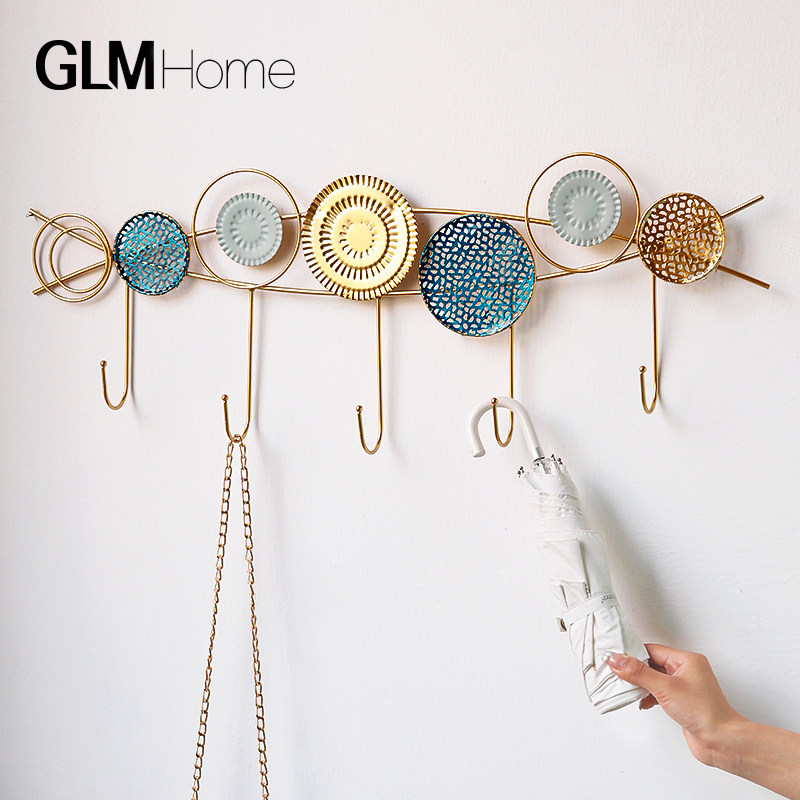 Creative wrought iron hook key entrance door wall hanging wall shelf wall decoration hanger coat hook