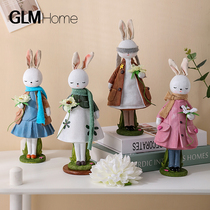 Creative Cute Rabbit Office Desktop Swing Piece Home Living Room Room Arrangement Decoration Small Furnishing Birthday Present
