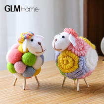 Nordic ins wool thread Woven Cute Little Sheep Decoration Pendulum Piece Creative Children Room Bedroom Goat Felt Small Furnishing