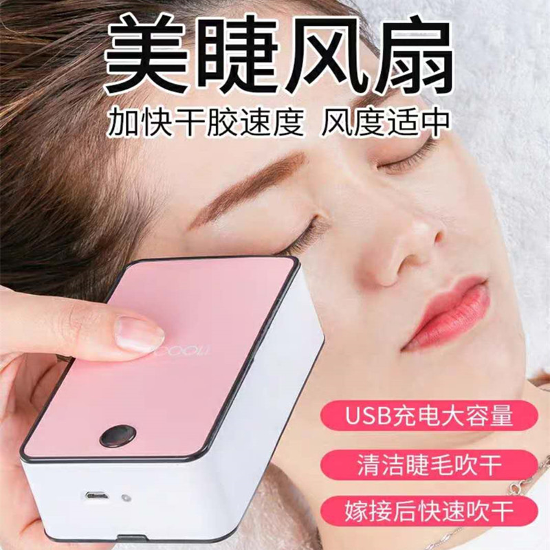 Eyelash Hair Dryer Fan Grafting Eyelash Tool Memascara Tool Suit Special Blow Dry Charging Mini fan