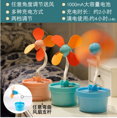 Silent Carry-on USB Mini Rechargeable Electric Fan Student Dormitory Bed Office Throttled Small Fan