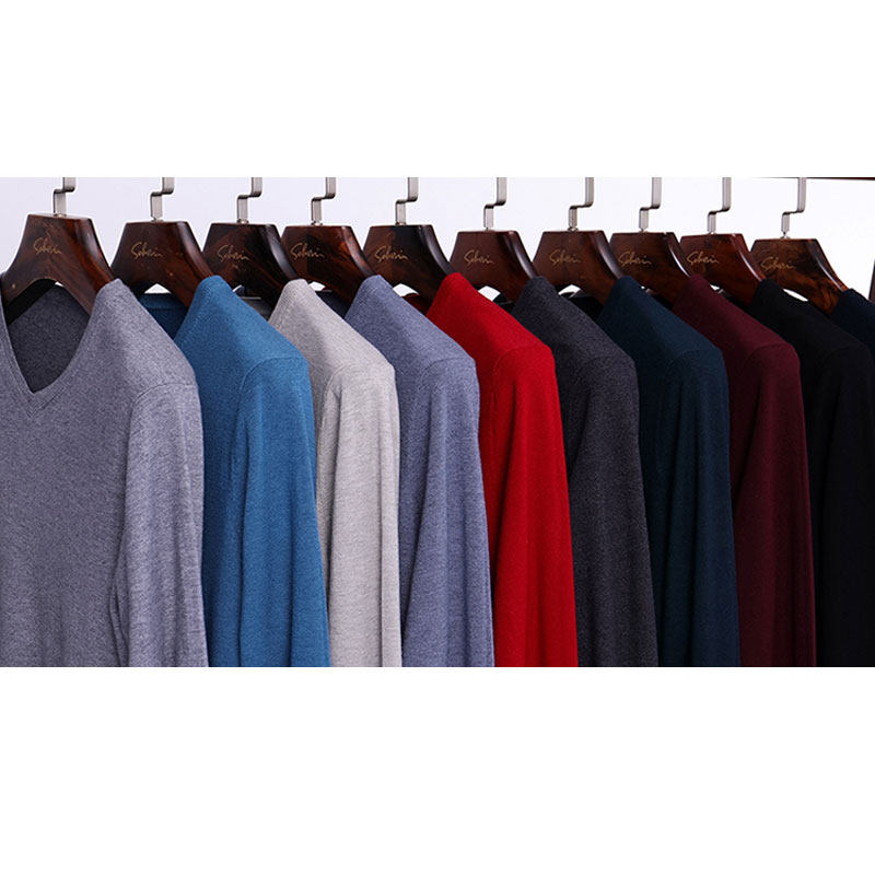 Plus Fattening Up 195 Yard Spring Season V Collar Long Sleeve T-Shirt Loose Casual Fatson Middle Aged Fat Guy Cashmere Jersey Man 
